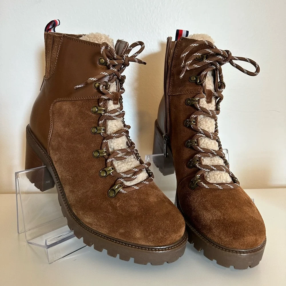 Tommy Hilfiger | Women's Lamere Suede Almond Toe Booties | 8 - Picture 3 of 7